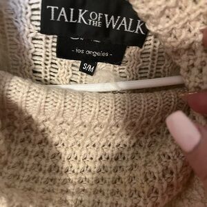 Talk of the Walk Beige Cowl Neck Sweater
